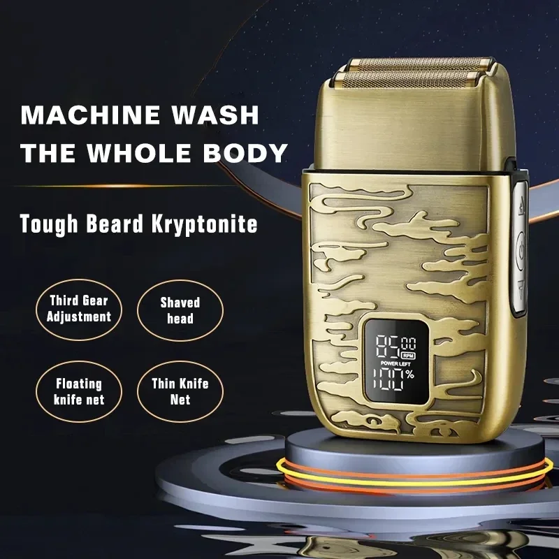 Мужской триммер RESUXI водонепроницаемый для волос с двойной фольгой IPX6