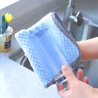 absorption kitchen dish towels microfiber oil wiping rags colorful strong absorbent scouring pad table cleaning cloths tools