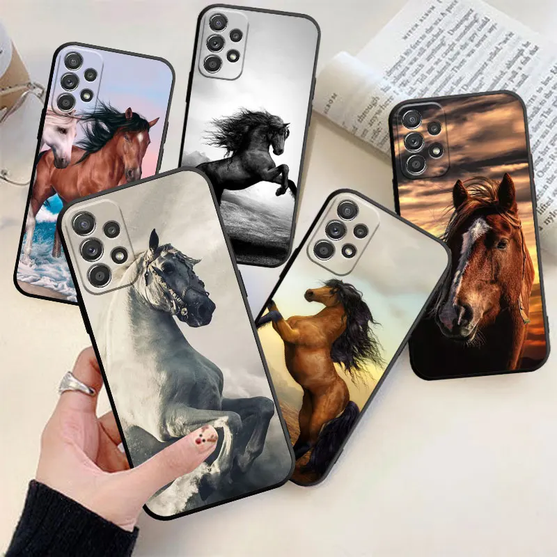 

Animal Horse Phone Case For Samsung Galaxy A53 A52 A70 A71 5G A73 NOTE 8 9 10 A22 LITE PLUS 20 ULTRA M52 M31 Cover Coque