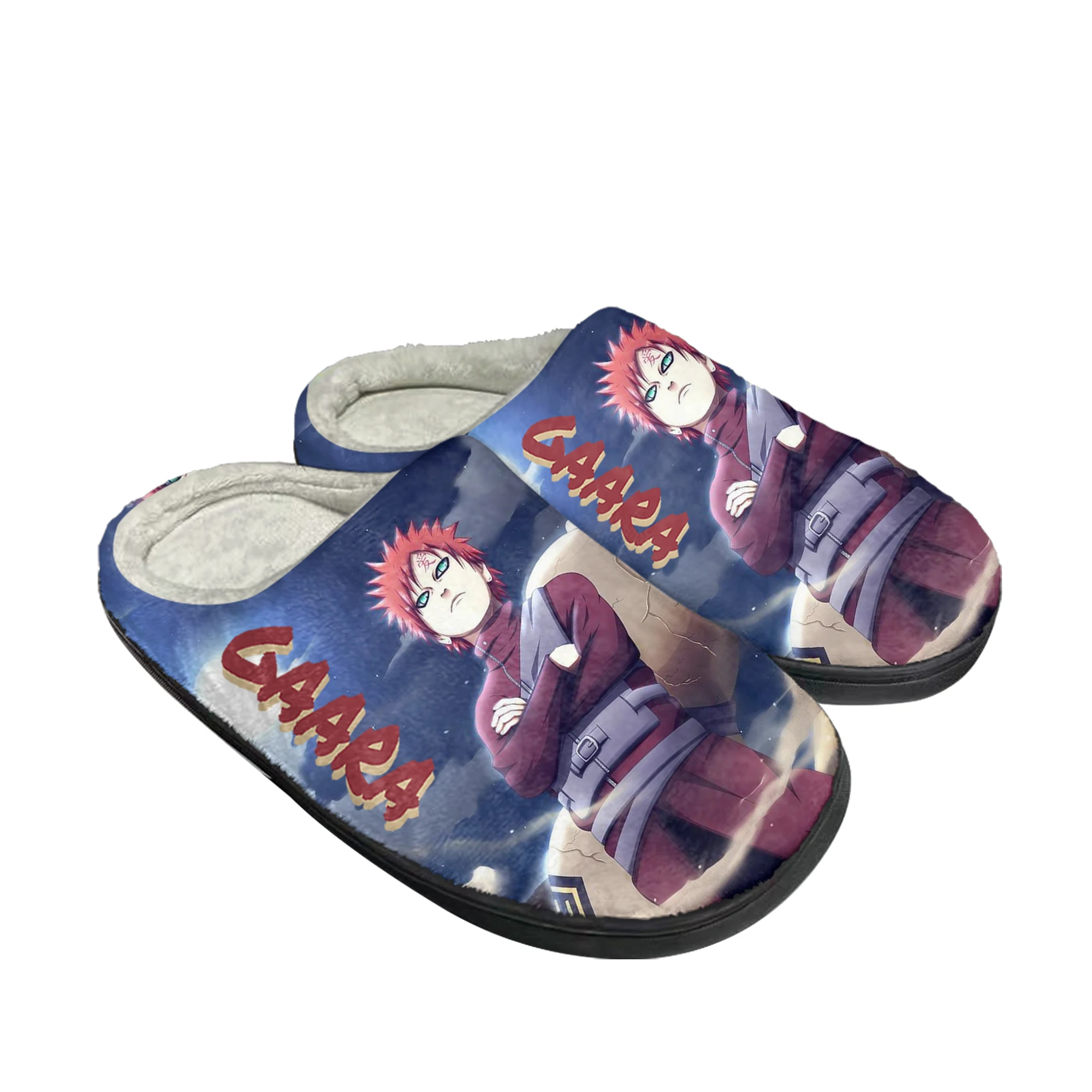 

Gaara Home Cotton Slippers Mens Womens Plush Bedroom Casual Keep Warm Shoes Japanese Anime Custom Manga Thermal Indoor Slipper