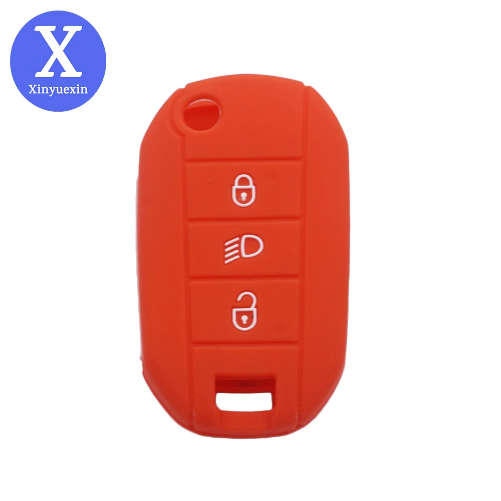 

Силиконовый чехол Xinyuexin для Peugeot 208 308 408 508 2008 3008 4008 RCZ с 3 кнопками