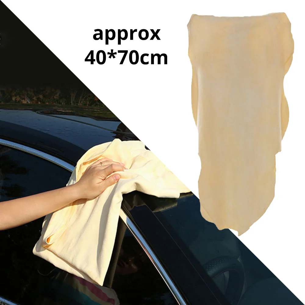 

40 X 70cm free shape Cleaning Genuine Leather Cloth Car Auto home Care Motorcycle Natural Drying Chamois approx Water absorption