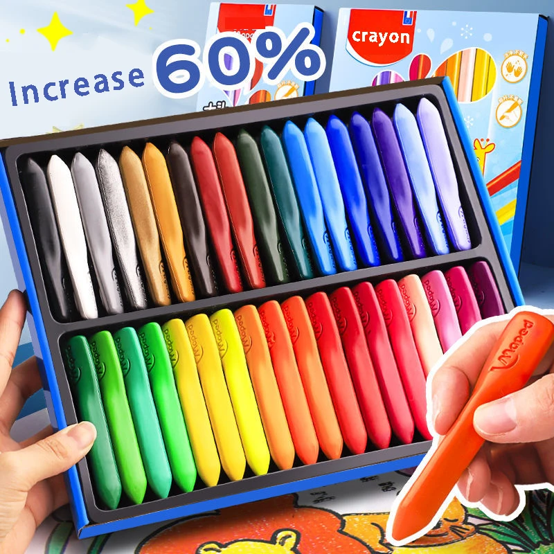 

French Plastic Crayons 24-Color Children's Colorful Painting Brush Set Oil Pastel ArtPPinda Kleurpotloden Colores Kredki HVV