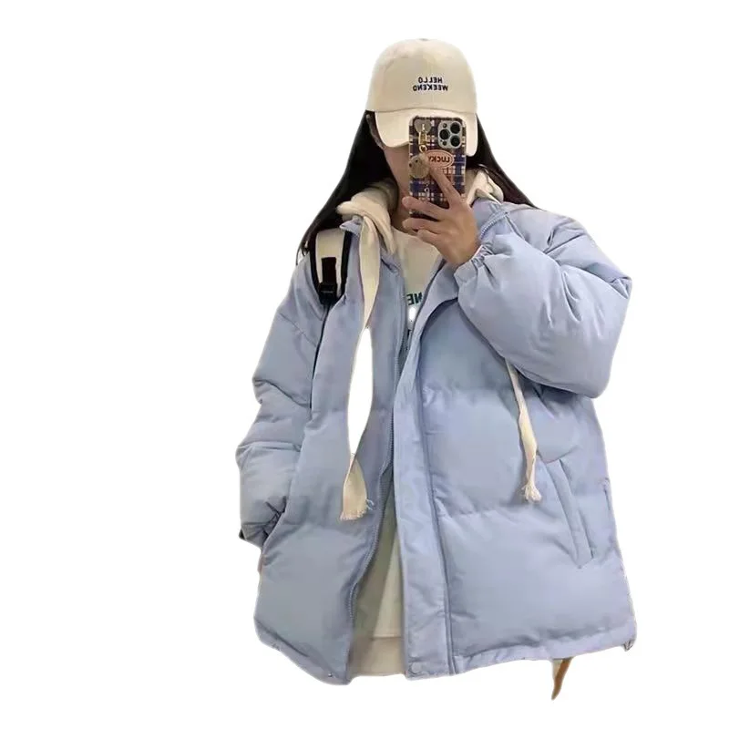 2022 Winter Thickened Cotton Coat Women's Coat Winter Women's Short Down Coat Retro Fake Two-piece Student Loose Padded Jacket