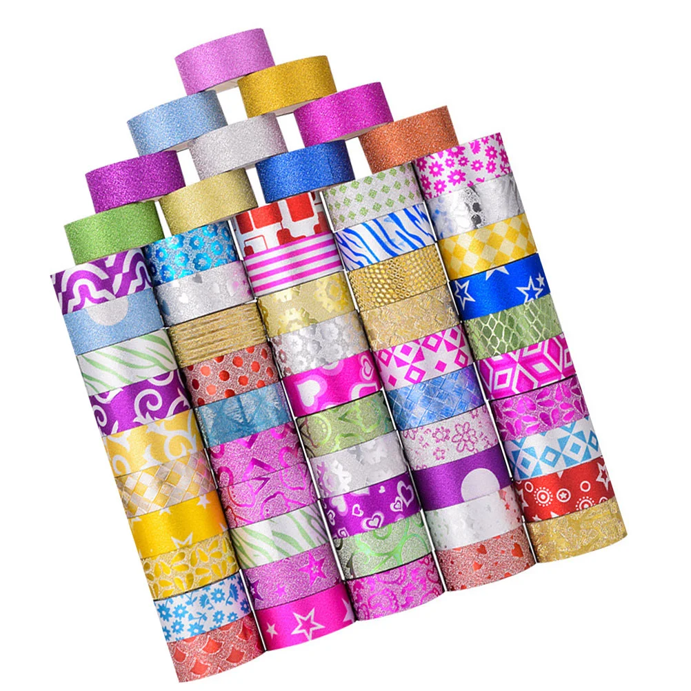 

60 Rolls Decorative Masking Tapes Cartoon Eye-catching Sticker for Planner DIY Notebook
