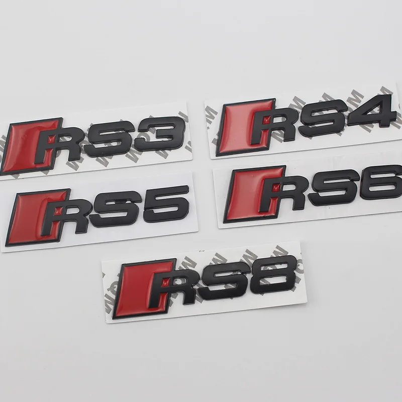 Фото 1 шт. Эмблема-наклейка для передней решетки Audi RS (A3, A4, A5, A6, A7, Q3, Sline, TT, RS3, RS4, RS5) из ABS-пластика, для стайлинга автомобиля №2