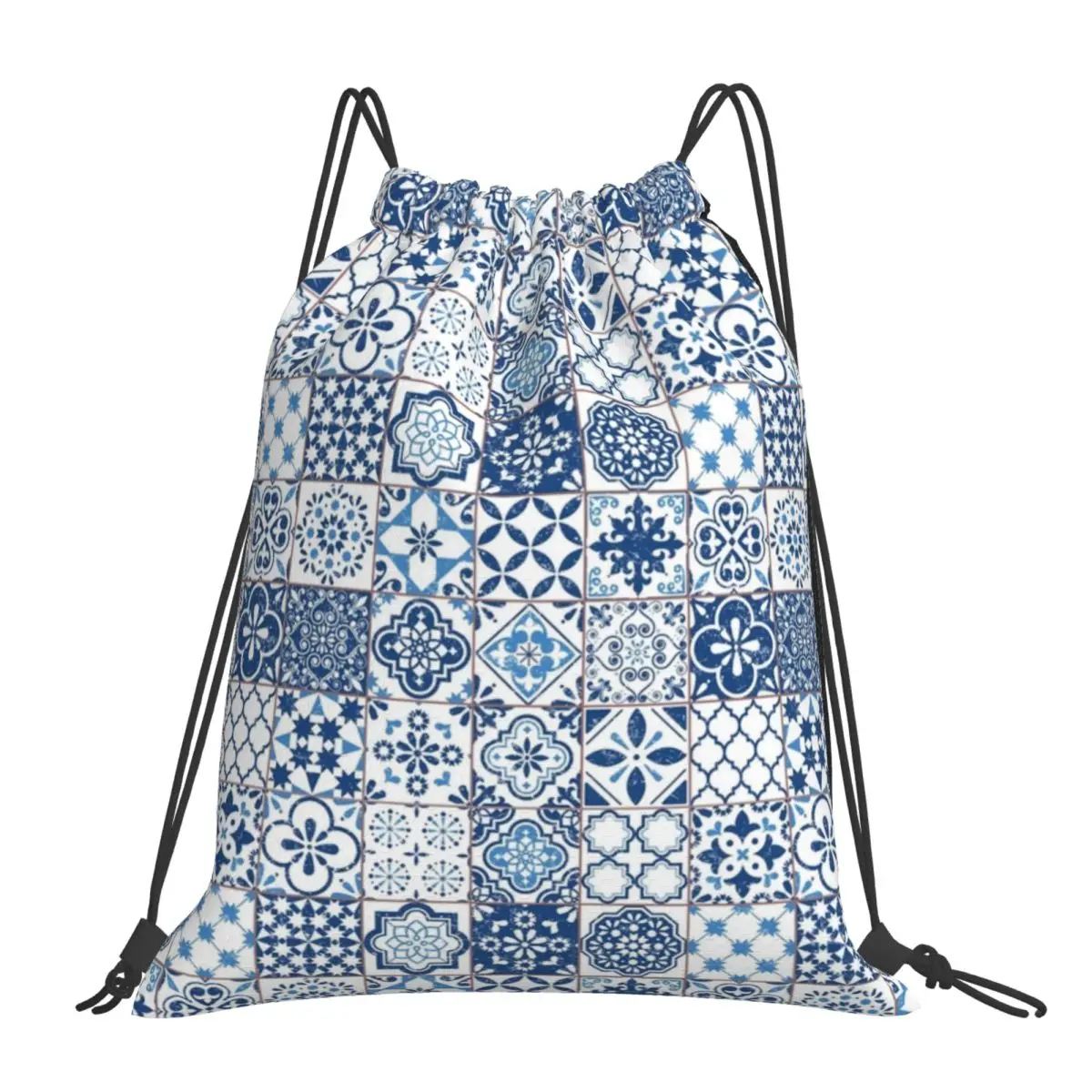 

Португальские рюкзаки Azulejos, Модная Портативная сумка на шнурке, сумка на шнурке, сумка для хранения, сумка для книг для мужчин и женщин, школьный рюкзак
