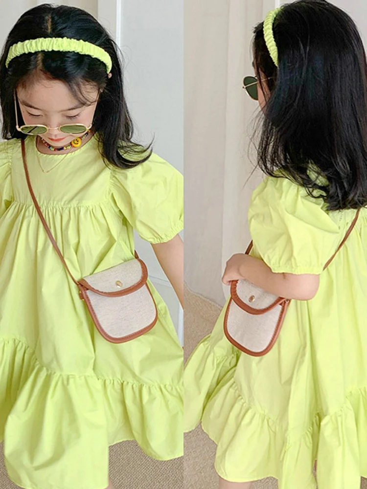 

Girls Skirt Short-sleeved Irregular Dress Princess Skirt 22 Summer New Children's Clothing 3-8 Years Old dresses