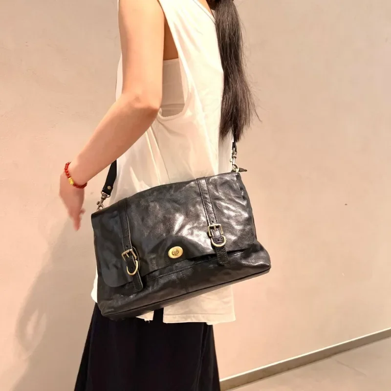 Высококачественная винтажная сумка ручной работы из натуральной кожи складная