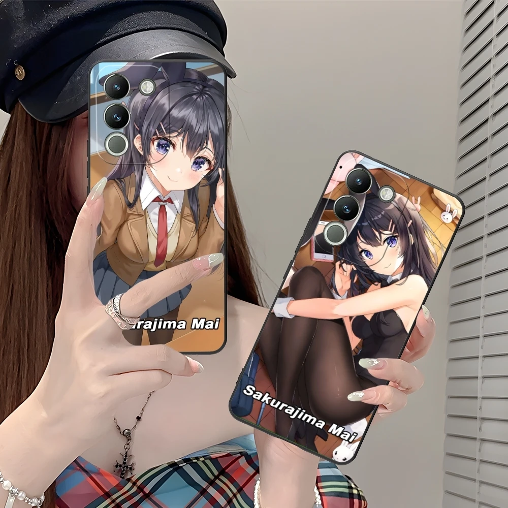 Anime Sakurajima Mai Mobile Cell Phone Case for VIVO Y95 Y93 Y31 Y20 V19 V17 V15 Pro X60 NEX Black Soft Cover Shell