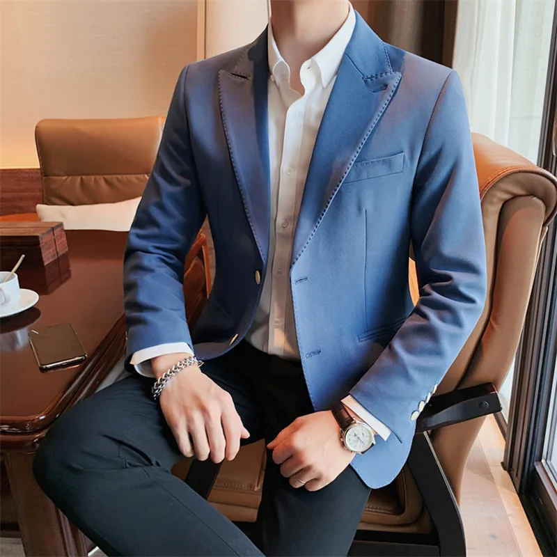 

Spring Club Clothers Social Suit Blazer Terno Casual 2022 Mens Slim Outfits Blazer High Business Luxury Jacket Masculino Quality