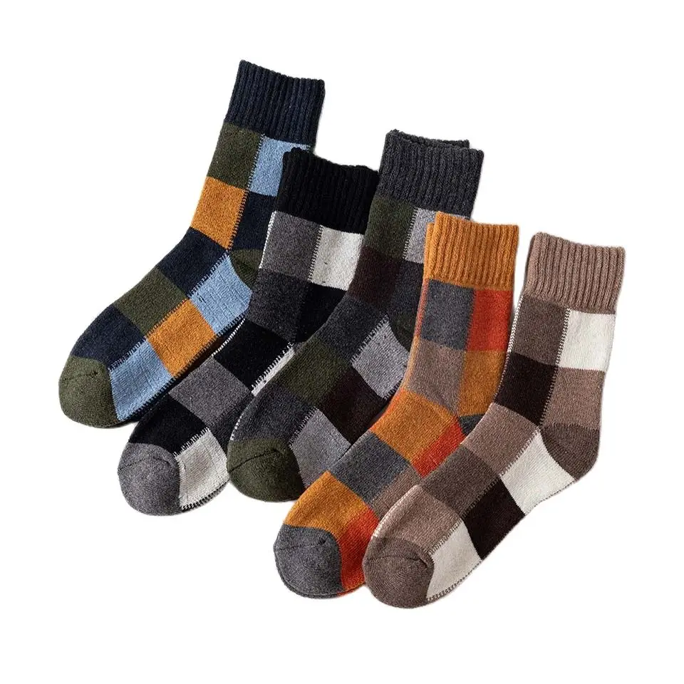 

Зимние мужские теплые и толстые шерстяные носки Харадзюку в стиле ретро с защитой от холода модные повседневные кашемировые носки зимние н...