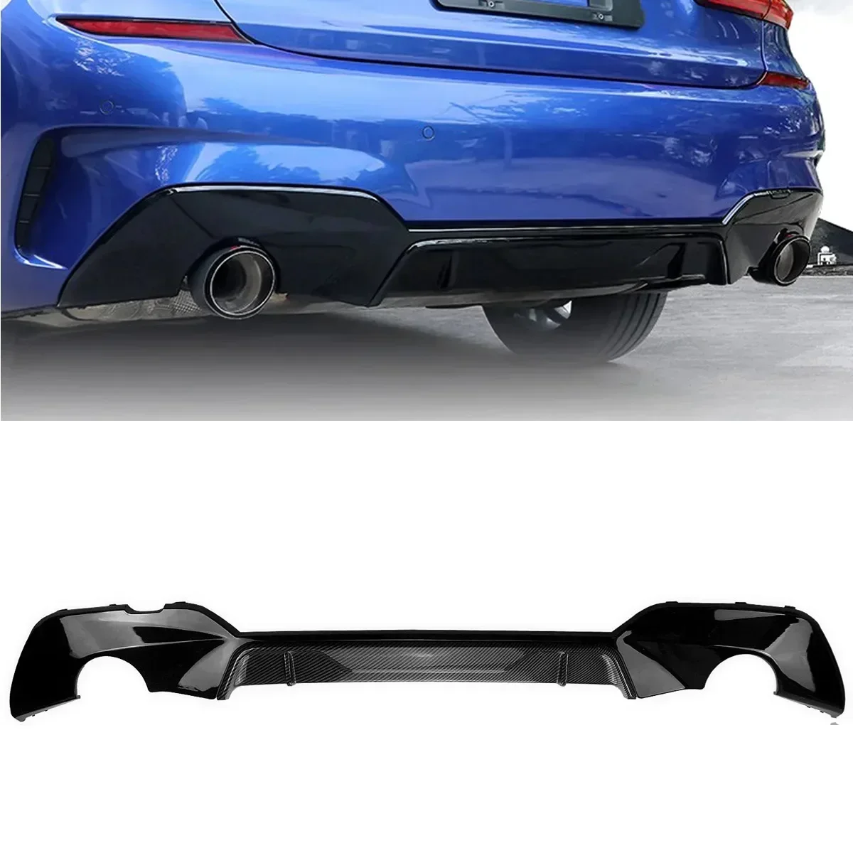 BMW G20 Задний бампер глянцевый черный спортивный стиль защита заднего бампера