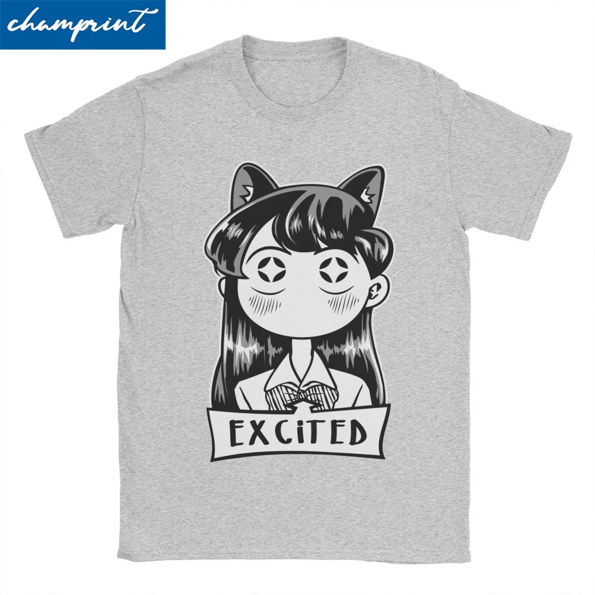 

Men Women T-Shirts Kawaii Miss Komi Excited Awesome 100% Cotton Tee Shirt Short Sleeve Komi San Anime T Shirt Tops Printed