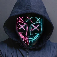 Wireless Halloween Neon Led Purge Mask Masquerade Carnival Party Masks Light Luminous In The Dark Cosplay Costume Supplies 3