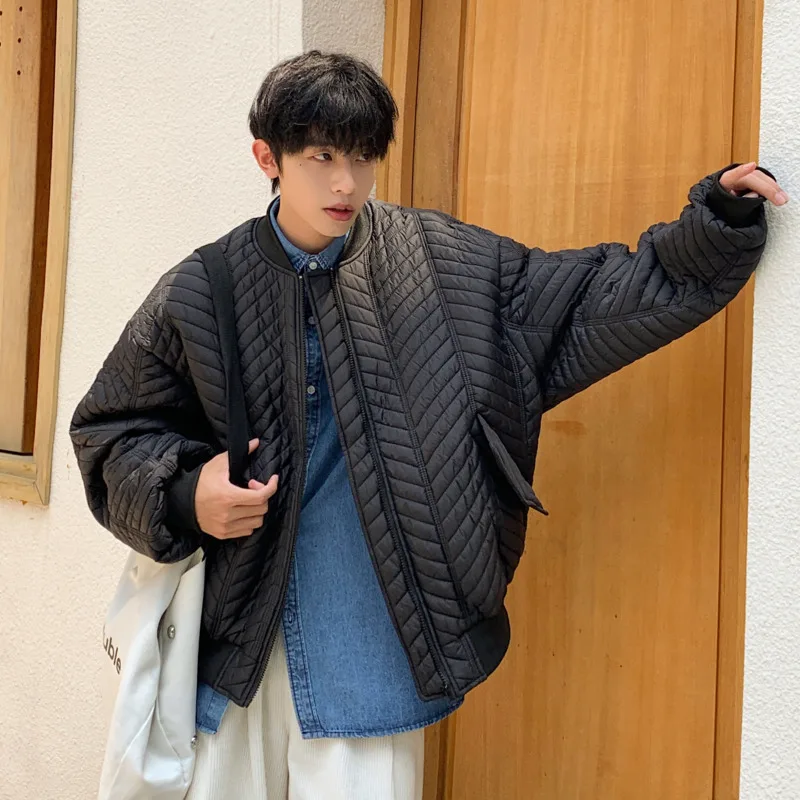 Winter Jacket Men Warm Fashion Casual Black Beige Thickened Bomber Jacket Men Korean Loose Thick Short Coat Mens Parker M-2XL