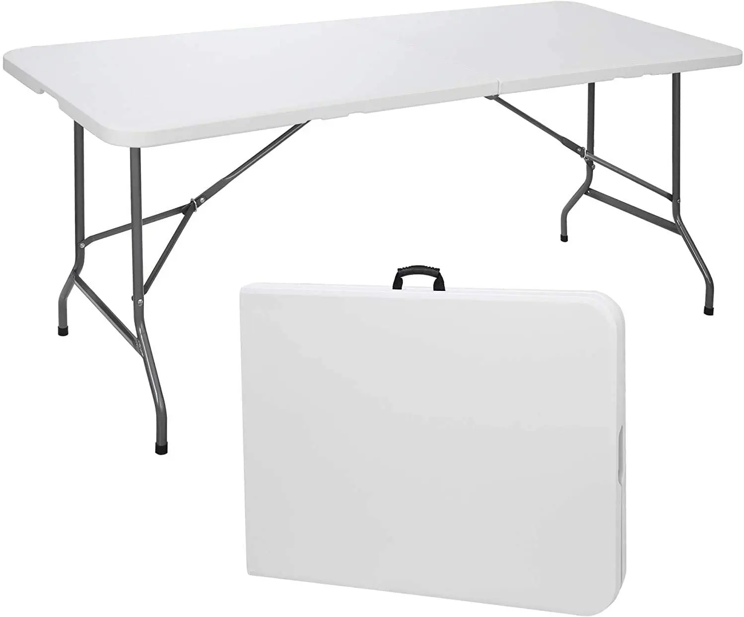 

6 FT Portable Picnic Folding Table for Indoor and Outdoor, 72"x30", White