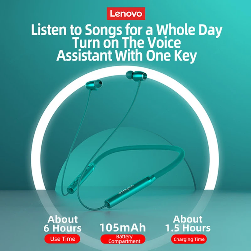 Cena Origial Lenovo HE05X Ⅱ Bluetooth Słuchawki Z Pałąkiem Na Kark Bezprzewodowe Słuchawki Douszne Magnetyczne Słuchawki Z Pałąkiem Na Kark Wodoodporne Sportowe Słuchawki Z Mikrofonem