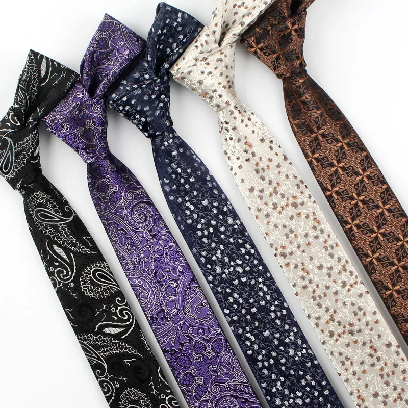 

Fashion Retro Men's Tie Luxury Paisley Floral Neckties Polyester 6cm Necktie for Gentleman Wedding Classic Business Casual