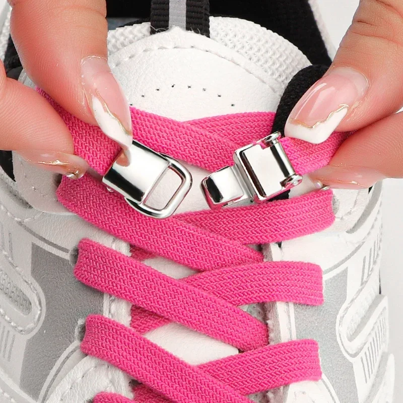 1 пара эластичных шнурков для кроссовок шнурки без завязок металлические крючки