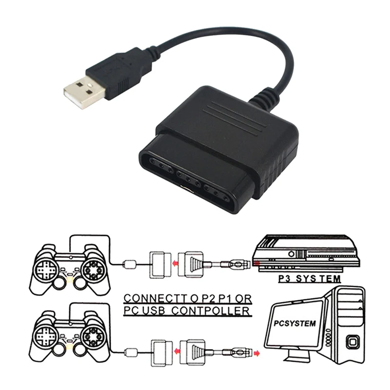 2021 для PS2 20 USB Кабель контроллера к PS3 PC адаптер конвертер кабель Джойстик Геймпад