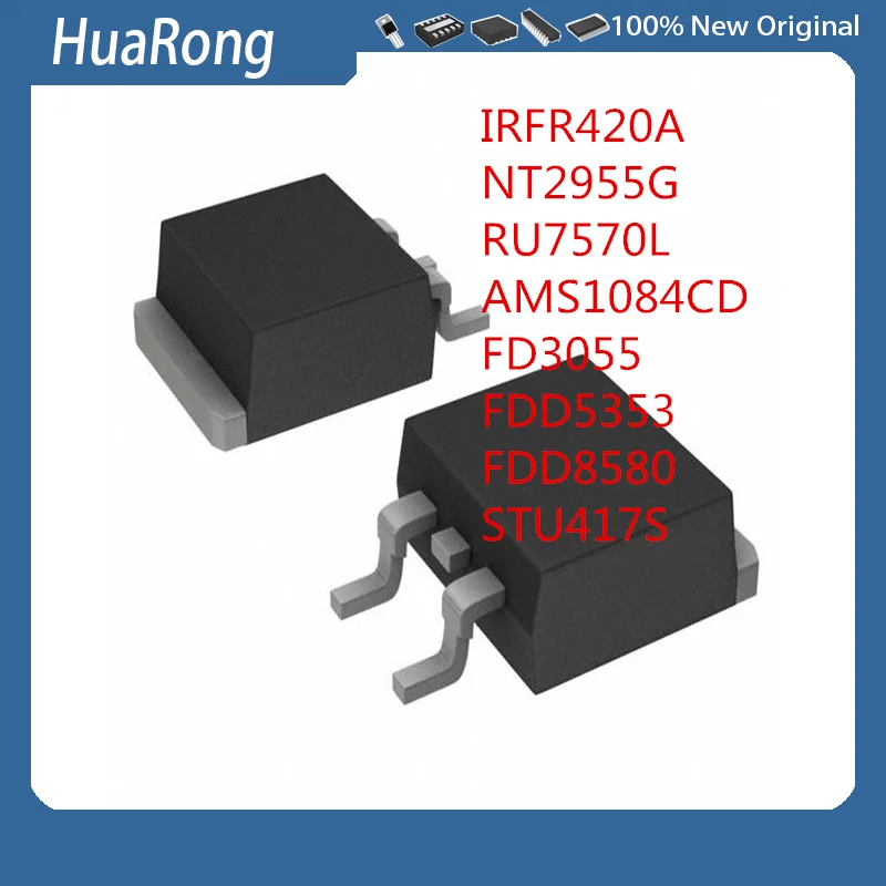 10 шт./лот IRFR420A FR420A FR420 NT2955G NTD2955G RU7570L AMS1084CD FD3055 FDD5353 FDD8580 STU417S TO-252