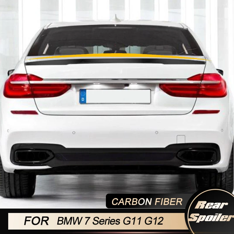 

Автомобильный задний спойлер, крыло для BMW 7 серии G11 G12 740i 750i Седан 4-дверный 2016-2022, задний багажник, губа, спойлер из углеродного волокна