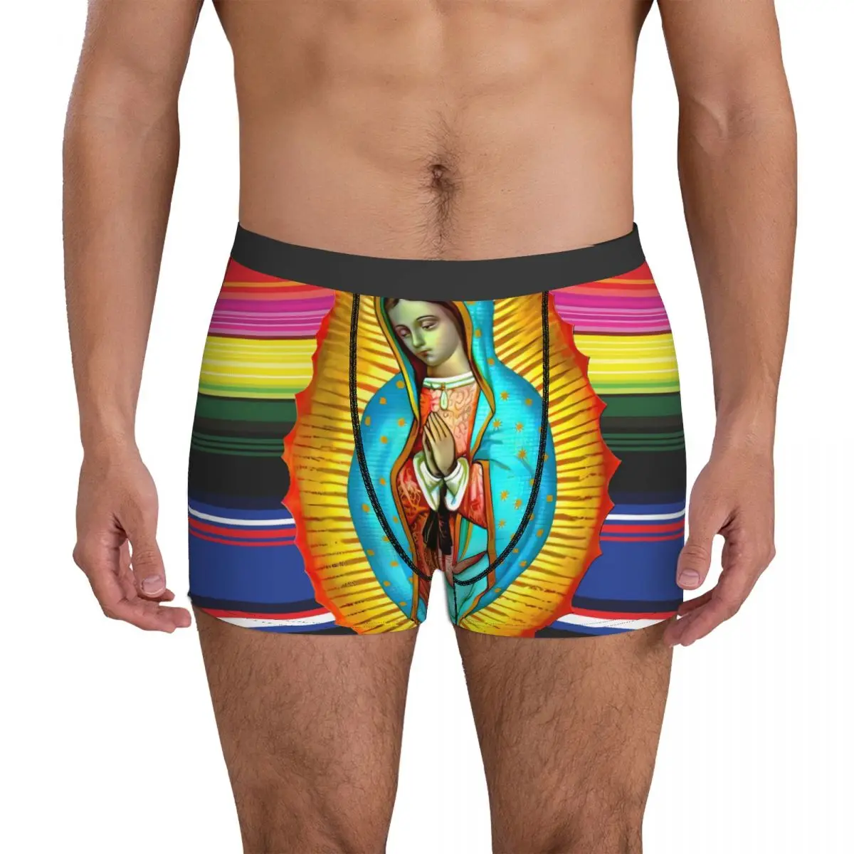 

Virgin Mary Underwear Our Lady of Guadalupe Cute Underpants Pattern Boxer Brief For Men Pouch Plus Size Boxer Shorts