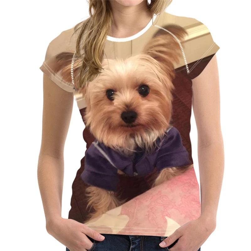 

T-Shirt manches courtes col rond homme/femme, surdimensionné, avec chien, Animal mignon, impression 3D, à la mode, été