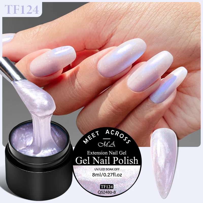 MEET ACROSS 8 мл Aurora Extension Gel Nail Polish Синий Розовый Фиолетовый Гель для дизайна ногтей