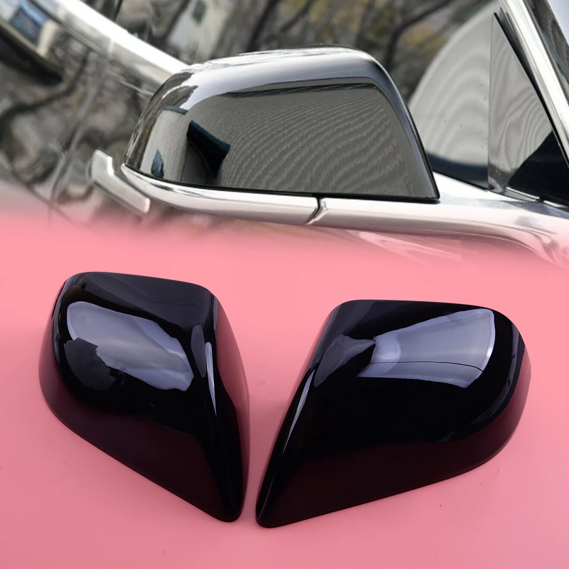 

1 Pair Car Left Right Door Side Rear View Wing Mirror Cover Cap Trim Glossy Black Fit for Tesla Model 3 2017 2018 2019 2020 2021