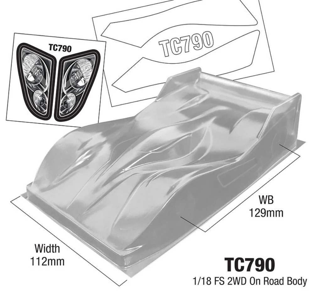 TC790 1/18 FS 2WD корпус дороги. Корпус 112 мм rc. Колесная база 129 шасси для дрифта с