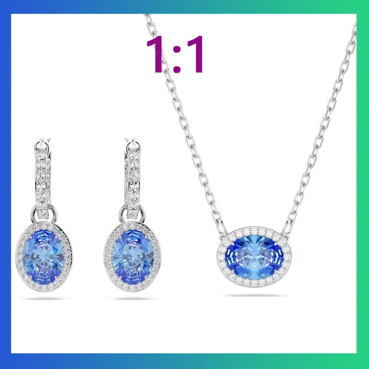 Коллекция бутиков — женское синее ожерелье Wave изысканный хрустальный кулон