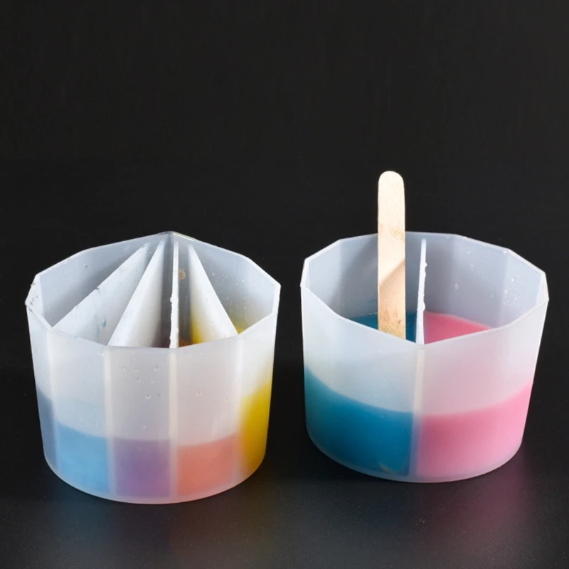 

N58F DIY Silicone Mixing Color Cup Toning Cup Crystal Epoxy Resin Glue Distributing Cup Mixing Glue Cup for Distribution