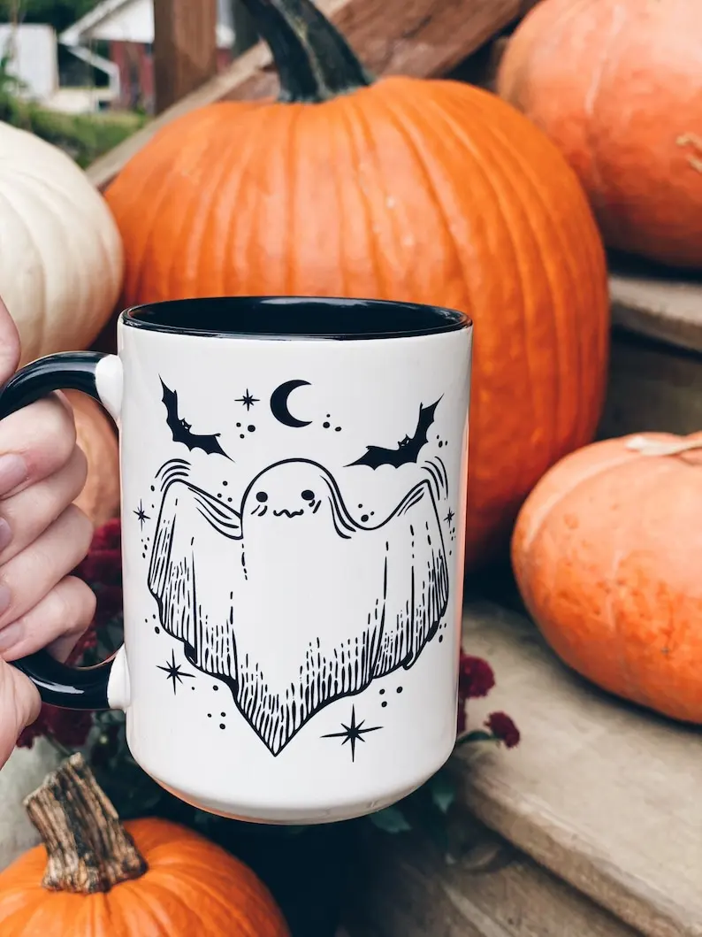 

Кофейная кружка Little Haunt, украшение Howloween, Осенний подарок, лучший друг, подарок, спутанная любовь, призрак, кофейная чашка, чашка с какао