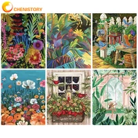 chenistory diy pictures by number plants kits home decor painting by numbers flower drawing on canvas handpainted home wall art