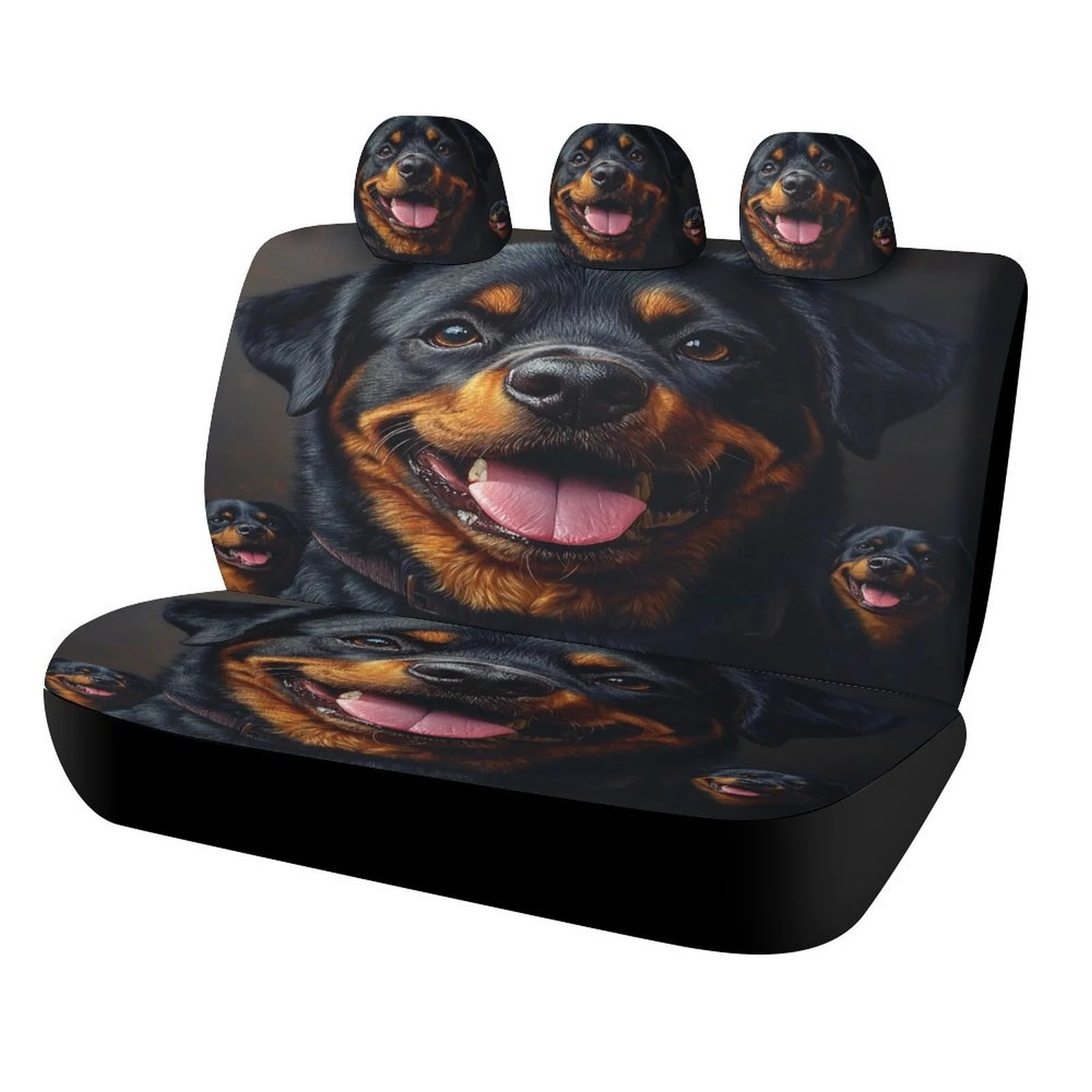 Фото Набор чехлов для автомобильных сидений Rottweiler Smile Designed для большинства автомобилей, модные новые декоративные защитные чехлы для автомобильных сидений, полный комплект, Unive №3