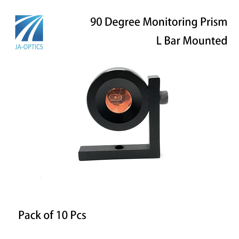 

JA-OPTICS Pack of 10 Pcs 25.4mm(1 Inch) Mini Prism with L Bar, 90 Degree Monitoring Prism for Surveying and Mapping