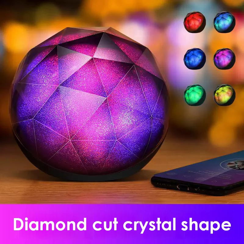 

Tws Music Sound Column Portable Retro Speaker Colorful Led Ball Lamp Usb Subwoofer For Birthday Gift Gift Hands-free Mini