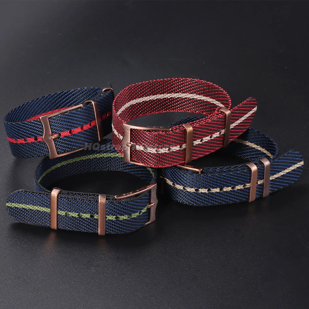 Фото Нейлоновый парусиновый ремешок для часов Tudor Military Premium, браслет с бронзовой пряжкой, тканевый ремешок 20 мм 22 мм, спортивный мягкий универсальный браслет №5