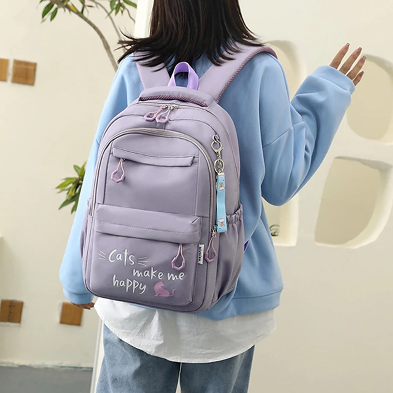 

Kawaii Backpack for Girls School Bags Portability Waterproof Teens College Student Large Travel Shoulder Bag Mochilas Escolares