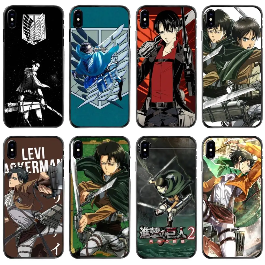 

For Apple iPhone 11 12 13 14 Pro MAX Mini 5 5S SE 6 6S 7 8 Plus 10 X XR XS anime attack on titan Levi Hard Phone Shell Case