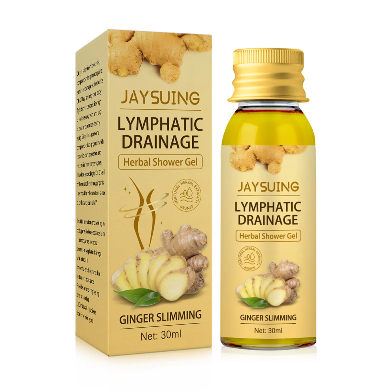 

Lymphatic Drainage Herbal Shower Gel 30ml Weight Loss Ginger Body Wash Natural Ginger Shower Oil For Neck Armpit Anti Swelling