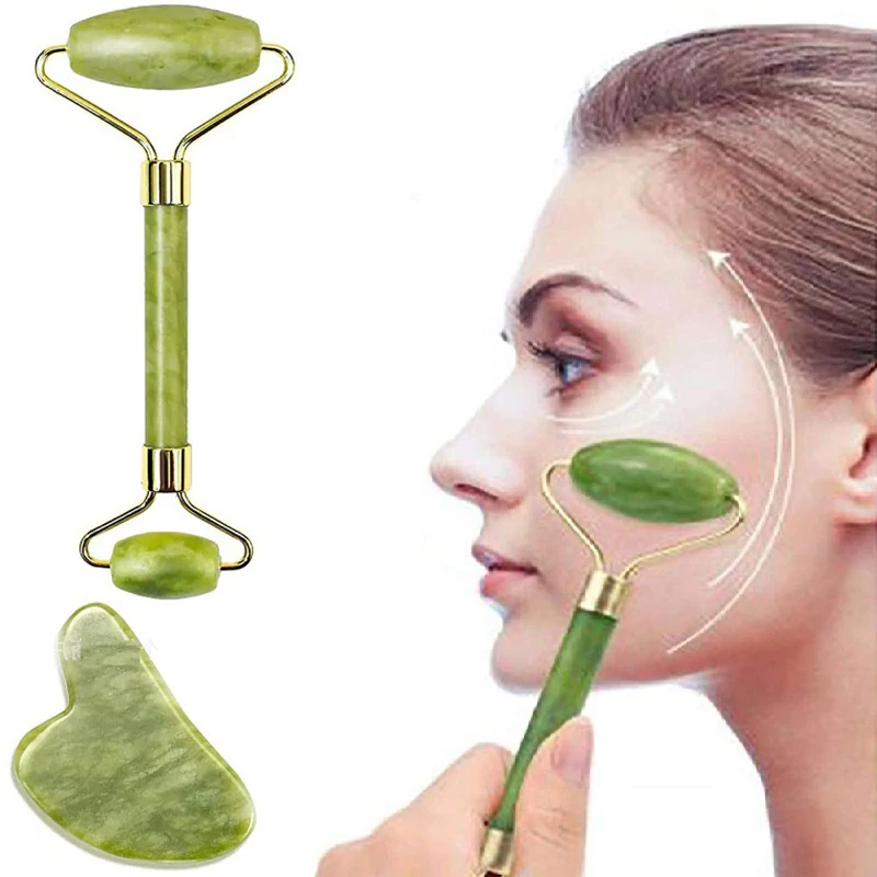 2 шт. ролик для лица Gua Sha Stone Gowoman Gousha Tool роликовый массажер Visage LBHL07