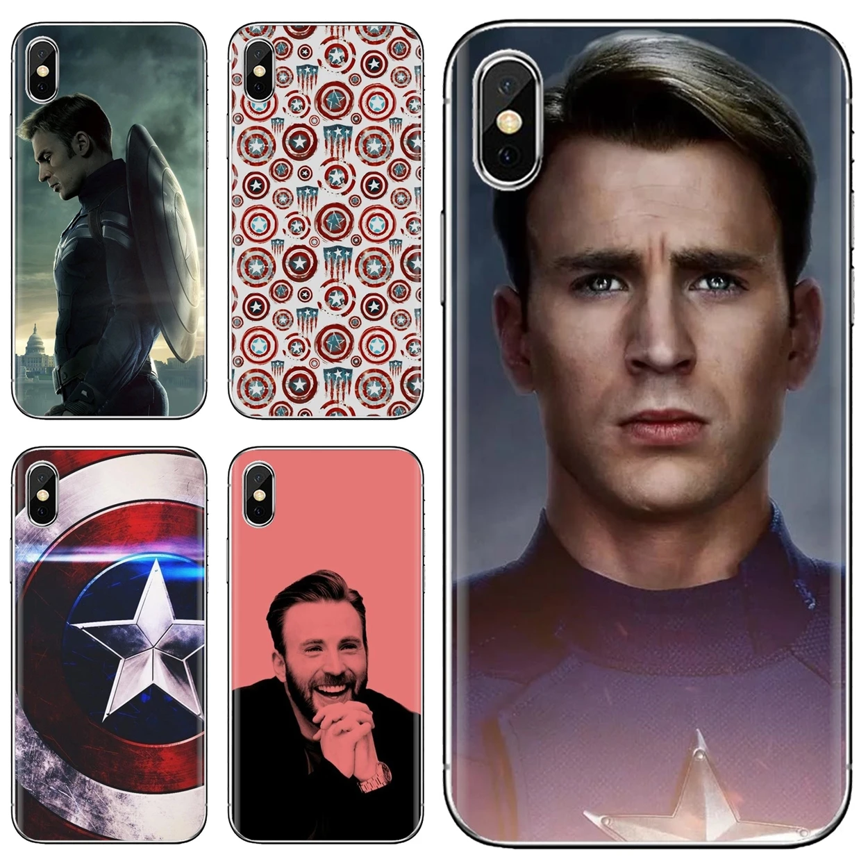 

Silicone Cover For iPhone 10 11 12 13 Mini Pro 4S 5S SE 5C 6 6S 7 8 X XR XS Plus Max 2020 Hot Marvel Captain America Chris Evans