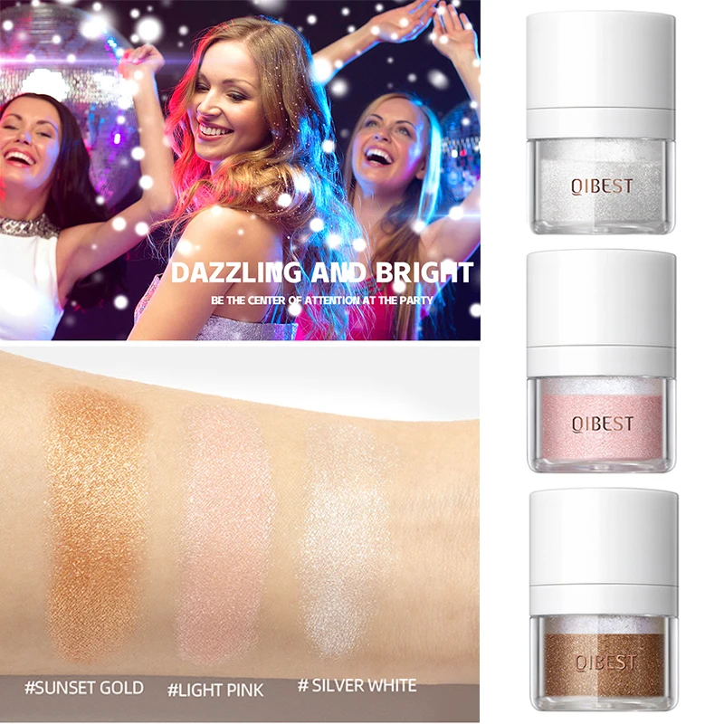 

3 Color High Gloss Powder Body Glitter Powder Bright Shiny Delicate Cosmetics Party Beauty Makeup Face Repair Powder