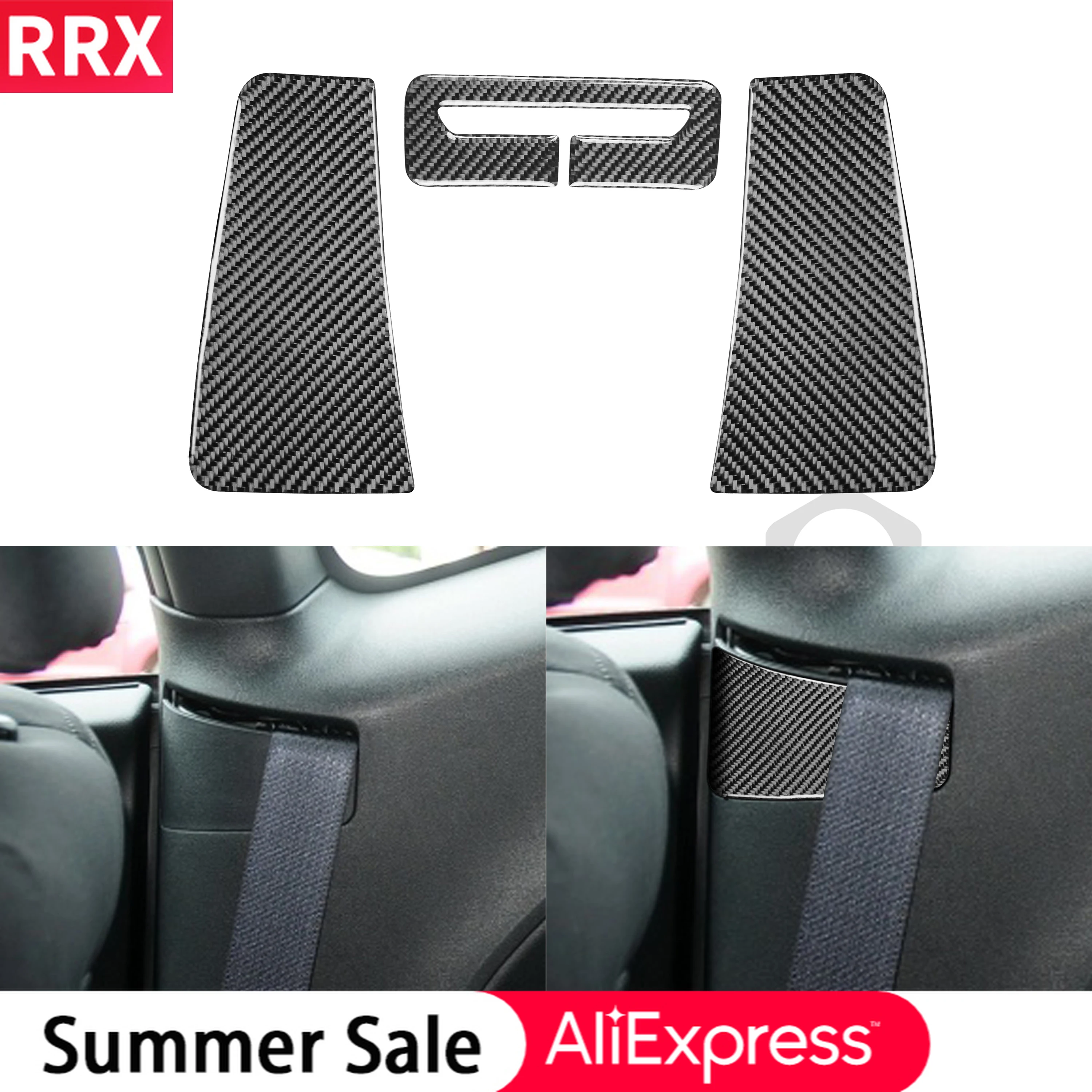 

RRX for Dodge Challenger 2015+ Interior Carbon Fiber Safety Belt Buckle Outlet Decoration Trim Cover Sticker Car Accessories