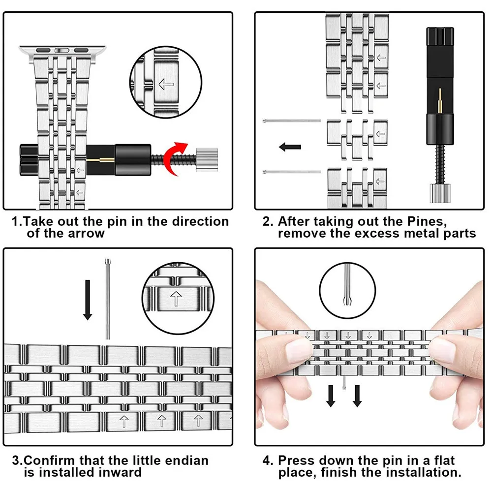 Stainless Steel Strap for Apple Watch band 7 6 44mm 40mm 41mm 45mm iWatch Series 7 SE 3 42mm 38mm Butterfly Metal Slim Bracelet