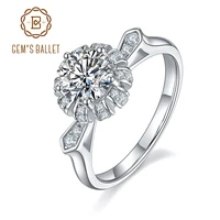 gems ballet wedding moissanite diamond 585 14k 10k 18k gold 925 silver 1ct moissanite fashion flower designs jewelry women ring
