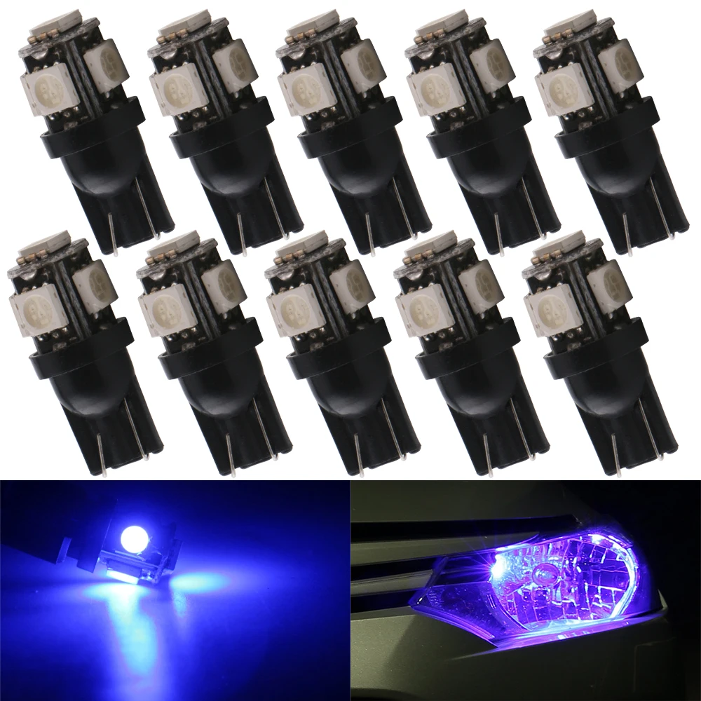 10 шт. T10 W5W 158 192 192 194 168 5050 SMD 5 светодиодный автомобильный клиновой боковой фонарь внутренняя лампа для чтения купола освещение багажника номерного знака 12 В 24 В (art.: 3920ccfaeb270) - 3920ccfaeb270